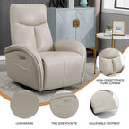 Fauteuil inclinable électrique 270° pivotant et basculant en similicuir avec 2 poches latérales, ports USB et USB-C