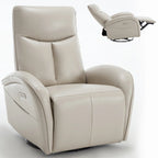 Fauteuil inclinable électrique 270° pivotant et basculant en similicuir avec 2 poches latérales, ports USB et USB-C