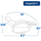 Fauteuil inclinable électrique 270° pivotant et basculant en similicuir avec 2 poches latérales, ports USB et USB-C