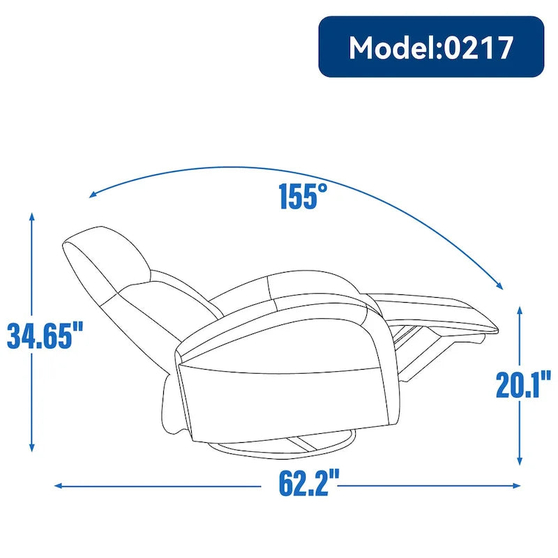 Fauteuil inclinable électrique 270° pivotant et basculant en similicuir avec 2 poches latérales, ports USB et USB-C