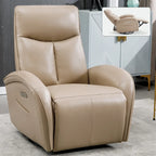 Fauteuil inclinable électrique 270° pivotant et basculant en similicuir avec 2 poches latérales, ports USB et USB-C