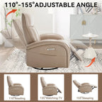 Fauteuil inclinable électrique 270° pivotant et basculant en similicuir avec 2 poches latérales, ports USB et USB-C