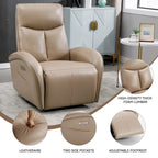 Fauteuil inclinable électrique 270° pivotant et basculant en similicuir avec 2 poches latérales, ports USB et USB-C