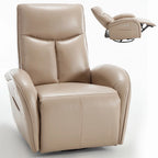 Fauteuil inclinable électrique 270° pivotant et basculant en similicuir avec 2 poches latérales, ports USB et USB-C