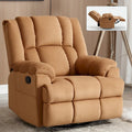 Fauteuil inclinable manuel vert surdimensionné avec pivotant à 360° et fonction bascule, revêtement en tissu pour le confort du salon
