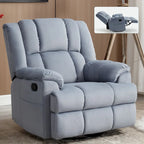 Fauteuil inclinable manuel vert surdimensionné avec pivotant à 360° et fonction bascule, revêtement en tissu pour le confort du salon
