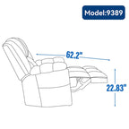 Fauteuil inclinable manuel vert surdimensionné avec pivotant à 360° et fonction bascule, revêtement en tissu pour le confort du salon