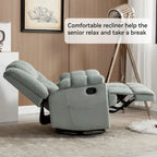 Fauteuil inclinable manuel vert surdimensionné avec pivotant à 360° et fonction bascule, revêtement en tissu pour le confort du salon
