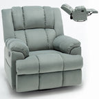 Fauteuil inclinable manuel vert surdimensionné avec pivotant à 360° et fonction bascule, revêtement en tissu pour le confort du salon