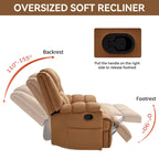 Fauteuil inclinable manuel vert surdimensionné avec pivotant à 360° et fonction bascule, revêtement en tissu pour le confort du salon