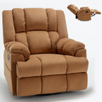 Fauteuil inclinable manuel vert surdimensionné avec pivotant à 360° et fonction bascule, revêtement en tissu pour le confort du salon