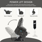 Fauteuil inclinable électrique bleu avec chauffage, massage, chargement USB, rangement latéral et télécommande