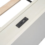 Lit plateforme double blanchi avec port USB intégré