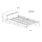 Lit plateforme double blanchi avec port USB intégré