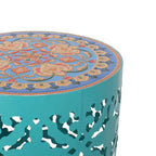 Table d'appoint Chetola d'intérieur en dentelle ajourée avec plateau en carrelage par Christopher Knight Home