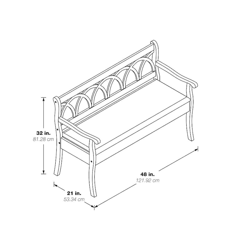 Banc de rangement Coventry avec structure noire antique et coussin de siège beige, à démonter