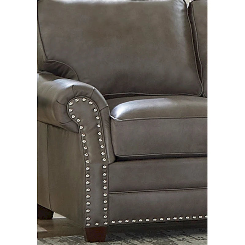 Fabriqué aux États-Unis, canapé, causeuse et fauteuil en cuir pleine fleur Vernon