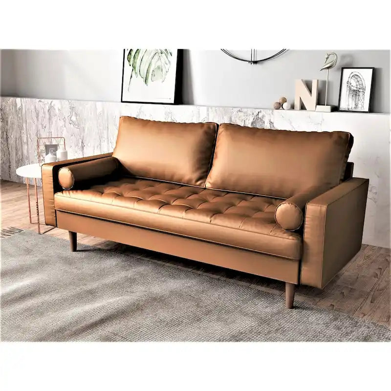 Canapé deux places en similicuir style Mid-century Modern Wilson