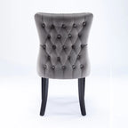 Chaise de salle à manger à dossier cabriolet avec surpiqûres et clous décoratifs