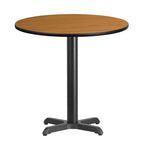 Dessus de table rond stratifié de 30 pouces avec base de 22 x 22 pouces de hauteur - 30 L x 30 P x 31,125 H - 30 L x 30 P x 31,125 H