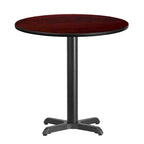 Dessus de table rond stratifié de 30 pouces avec base de 22 x 22 pouces de hauteur - 30 L x 30 P x 31,125 H - 30 L x 30 P x 31,125 H