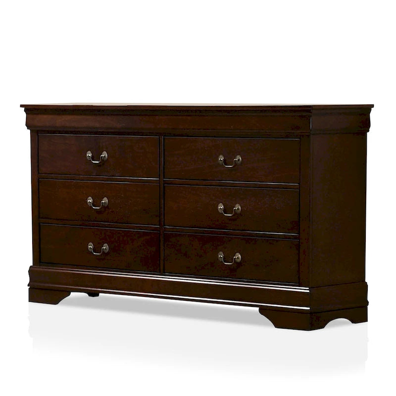Commode 2 pièces Lavina de style transitionnel en bois massif à 8 tiroirs et miroir