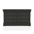 Commode 2 pièces Lavina de style transitionnel en bois massif à 8 tiroirs et miroir
