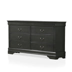 Commode 2 pièces Lavina de style transitionnel en bois massif à 8 tiroirs et miroir