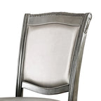 Chaises de salle à manger Tima traditionnelles en similicuir gris (lot de 2)