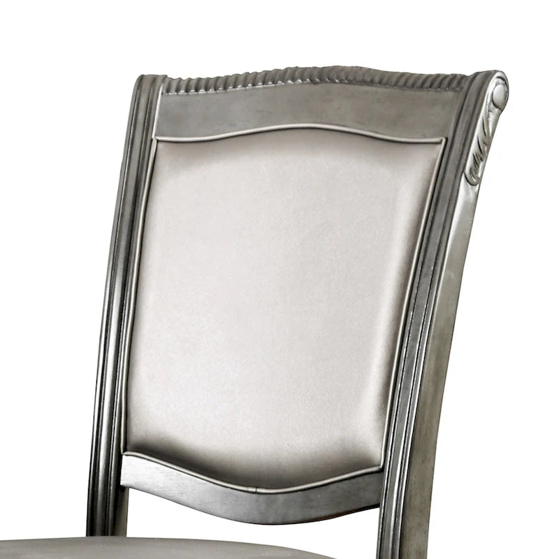 Chaises de salle à manger Tima traditionnelles en similicuir gris (lot de 2)