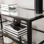 Meuble TV Liberty en métal et verre pour téléviseurs jusqu'à 68 pouces