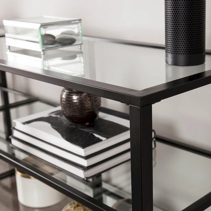Meuble TV Liberty en métal et verre pour téléviseurs jusqu'à 68 pouces