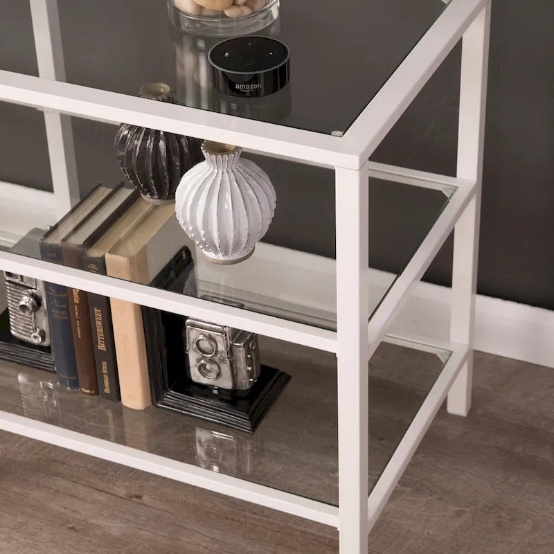 Meuble TV Liberty en métal et verre pour téléviseurs jusqu'à 68 pouces