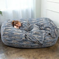 Jaxx Grand Lounger Canapé pouf de 2,1 m pour adultes – Fausse fourrure de luxe