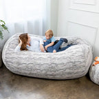 Jaxx Grand Lounger Canapé pouf de 2,1 m pour adultes – Fausse fourrure de luxe