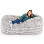 Jaxx Grand Lounger Canapé pouf de 2,1 m pour adultes – Fausse fourrure de luxe
