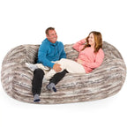 Jaxx Grand Lounger Canapé pouf de 2,1 m pour adultes – Fausse fourrure de luxe