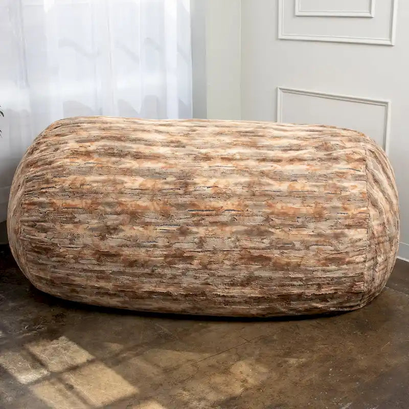 Jaxx Grand Lounger Canapé pouf de 2,1 m pour adultes – Fausse fourrure de luxe