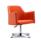 Chaise d'appoint pivotante Pelo en similicuir chromé poli, réglable en hauteur