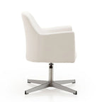 Chaise d'appoint pivotante Pelo en similicuir chromé poli, réglable en hauteur