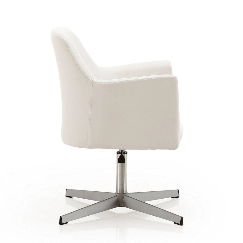 Chaise d'appoint pivotante Pelo en similicuir chromé poli, réglable en hauteur