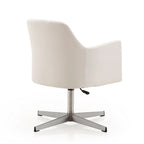 Chaise d'appoint pivotante Pelo en similicuir chromé poli, réglable en hauteur