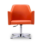 Chaise d'appoint pivotante Pelo en similicuir chromé poli, réglable en hauteur
