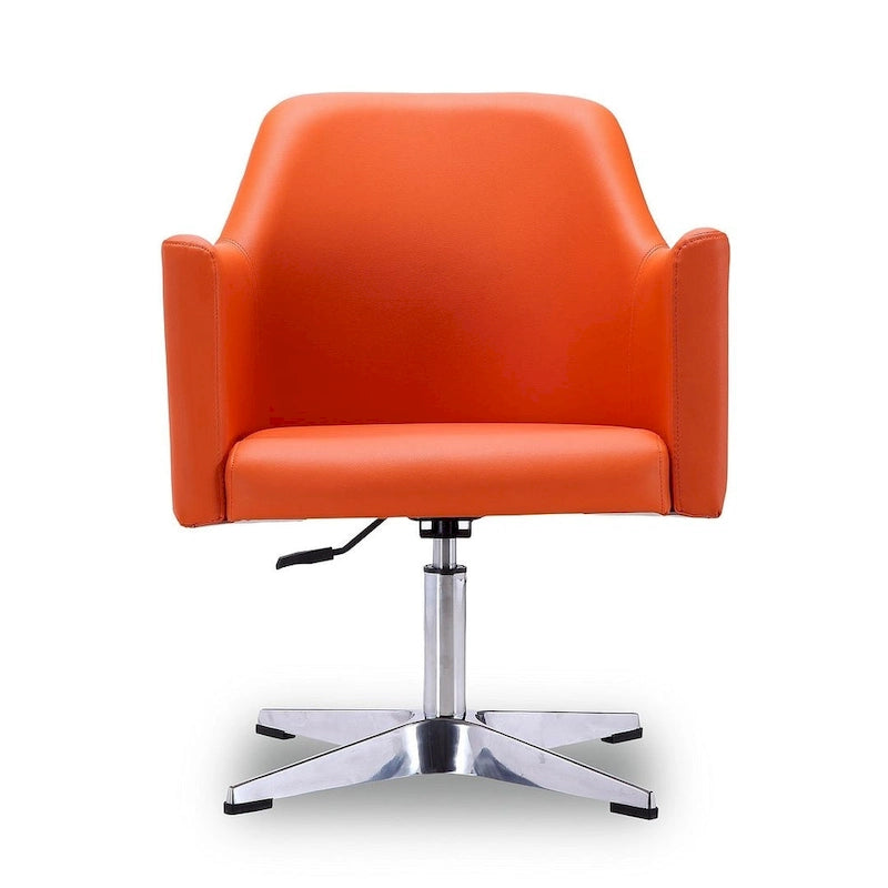 Chaise d'appoint pivotante Pelo en similicuir chromé poli, réglable en hauteur