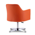 Chaise d'appoint pivotante Pelo en similicuir chromé poli, réglable en hauteur
