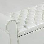 Banc de rangement ottoman en cuir rembourré AVAWING avec accoudoirs
