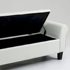 Banc de rangement ottoman en cuir rembourré AVAWING avec accoudoirs