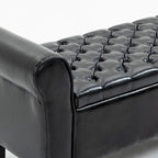 Banc de rangement ottoman en cuir rembourré AVAWING avec accoudoirs