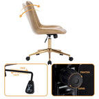 Chaise de bureau pivotante en similicuir courbé avec vérin pneumatique