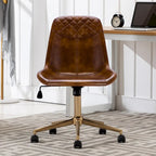 Chaise de bureau pivotante en similicuir courbé avec vérin pneumatique